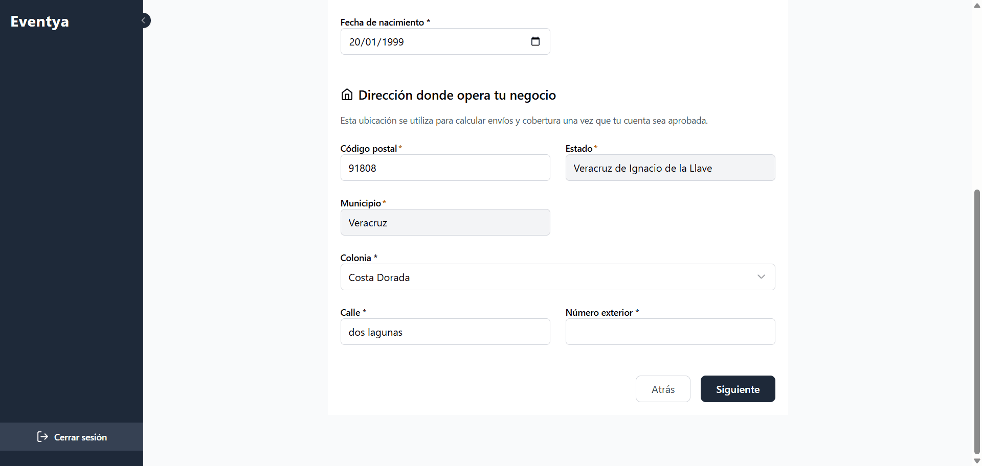 Portal socios: inventario